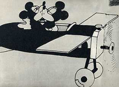 Los
                            primeros dibujos animados de Walt Disney con
                            Mickey Mouse y Minnie, la pelcula se llam
                            "Avin loco" (orig. ingls:
                            "Plane Crazy"), de 1928.