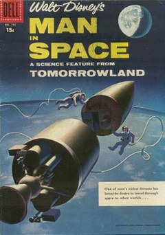 1955 apr.: Pster sobre
                          la pelcula de ficcin "Man in
                          Space" de Walt Disney