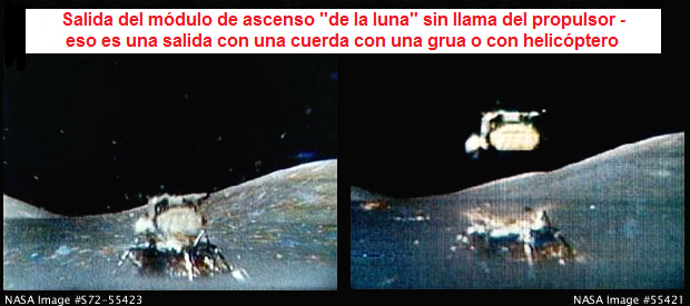 Apolo17: El lanzamiento del mdulo de ascenso
                saliendo "la luna" sin llama y sin humo del
                propulsor, fotos originales de la NASA...