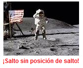 Apolo 16 falso, foto de la NASA
              AS16-113-18339 con el "astronauta" John Young
              durante un salto sin posicin de salto, pero es un
              fotomontaje