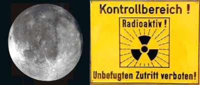 La luna no tiene atmsfera y est con vientos
                  solares y con tempestades solares y est absolutamente
                  contaminado con radiactividad