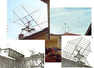 Antennas of the
                      monitoring station of the Judica-Cordiglia
                      brothers on the roofs of the monitoring station
                      "Torre Bert". Partly these were moving
                      antennas to snatch the signals of the fast
                      satellites and atmosphere ships.