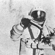 Alexander
                          Leonov on his official atmosphere-walk.