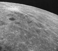 "Moon foto " of "Luna
                          Orbiter 1", crater landscape, alleged air
                          foto, probably from LOLA planetarium.