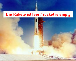 Apollo11, Start
                      / Liftoff: Die Rakete ist leer / rocket is empty