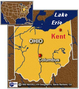 Karte mit
                            der Position von Kent, Columbus, Ohio