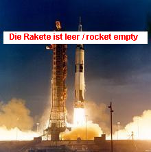 Apollo 14, Start / Liftoff. Die Rakete
                            ist leer, rocket empty