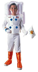 Child with an astronaut suit, girl in the
                          "USA".