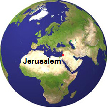 Karte mit Jerusalem