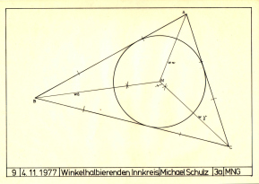 Figur 9: Winkelhalbierenden mit
                              Innkreis, 4.11.1977