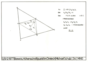 Figur
                        12: Der Beweis eines Hhenschnittpunkts im
                        Dreieck, 9.12.1977