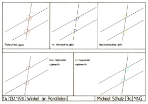 Figur 14: Winkel an Parallelen,
                          13.1.1978