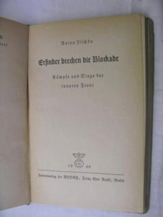 Buch von Anton
                        Zischka: "Erfinder brechen die
                        Blockade"