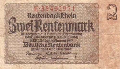 Banknote 2
                        Rentenmark 1923