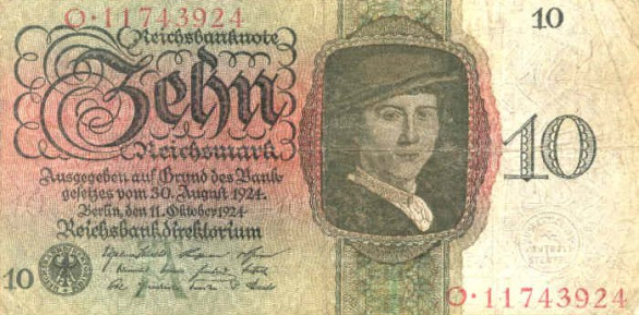 Banknote 10 Reichsmark 1924