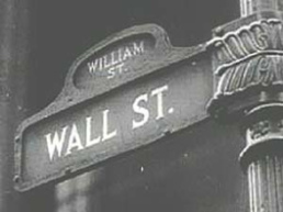 Wallstreet,
                          Strassenschild 1929