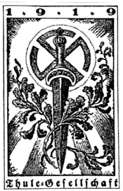 Thule Society, emblem with swastika