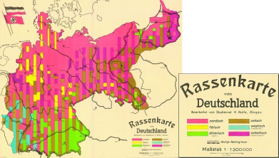 Hans F. K. Gnther: Race map for
                            Germany of 1930