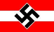 Striped flag
                  of Hitler Youth with swastika