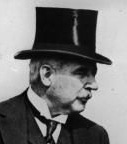 John Pierpont Morgan (J.P. Morgan),
                                profile with a top hat in 1928