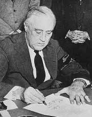 Roosevelt, war declaration of 8 December
                          1941
