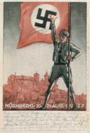Picture card of
                                                NSDAP for the NS party
                                                convention at Nuremberg
                                                of 1927