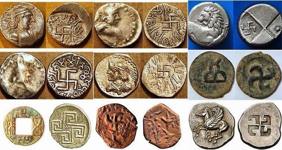 Münzen mit Hakenkreuzen (Swastikas)