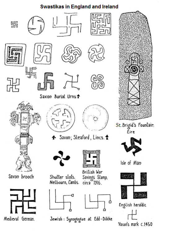 Hakenkreuze (Swastikas) als Glückssymbol aus dem sächsischen Raum