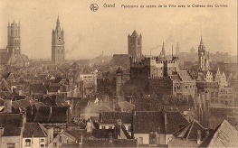 Belgien: Gent / Gand, Panorama vom Château des
                Comtes