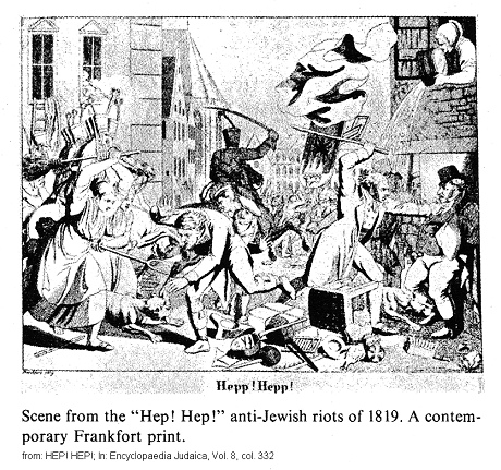Hep Hep pogrom 1819, contemprary Frankfort print