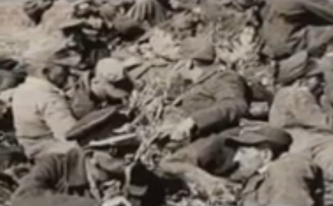 Weak German prisoners of wars on the
                            earth in the sun in summer 1945 (19min.
                            33sec.)