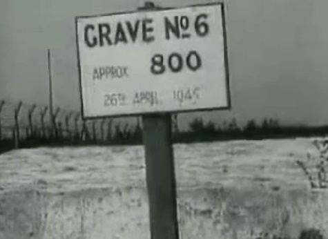 Alleged
                  mass grave in Bergen Belsen N 6 with about 800 deads