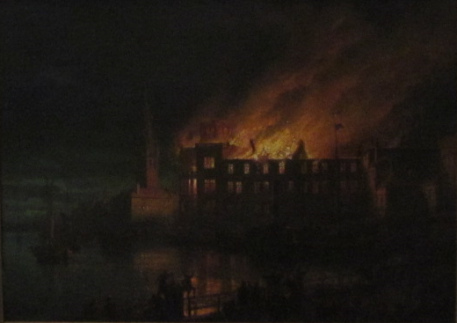 1872 brennt das Stadtschloss von
              Düsseldorf ab, nur der Turm bleibt stehen, und es wird
              nicht wieder aufgebaut