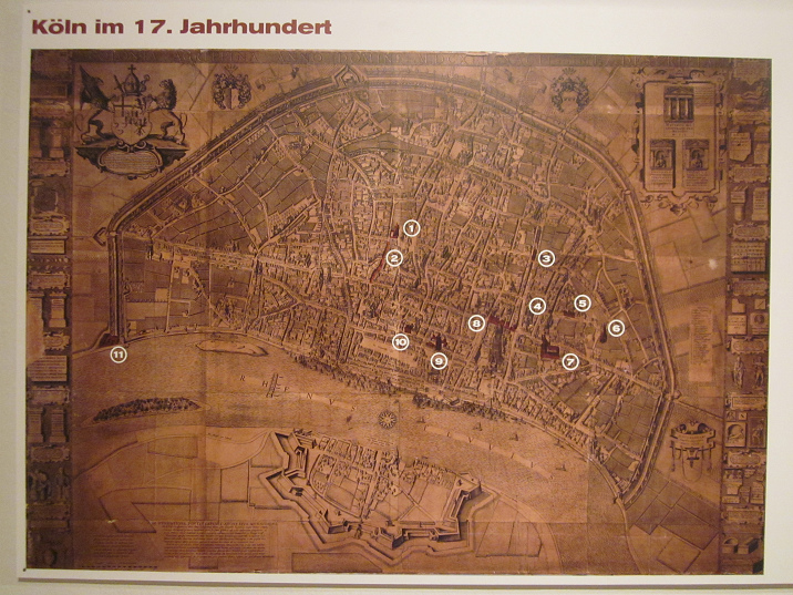 Plan von Kln mit der grossen Stadtmauer, 17. Jh.