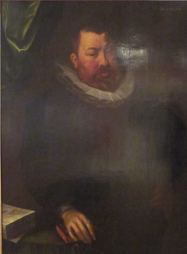 Arnold Quentel, Portrait mit
              Buch, Gemlde von Geldorp Gortzius 1610