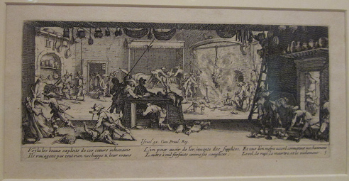 Jacques Callot ber Kriegsverbrechen im
                          30-jhrigen Krieg: Die Verbrennung