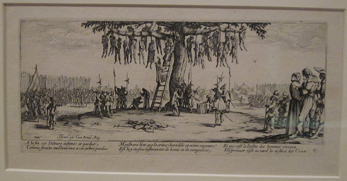 Jacques Callot ber Kriegsverbrechen im
                          30-jhrigen Krieg: Am Galgen