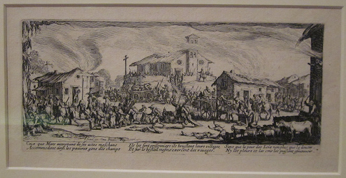 Jacques Callot ber Kriegsverbrechen im
                          30-jhrigen Krieg: Plnderung und Verwstung
                          eines Dorfes