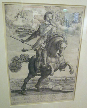 Jan van Werth auf einem Pferd, Radierung von Wenzel
                Hollar 1635