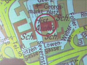 Stadtplan von Kln
                                      (Ausschnitt) mit dem Historischen
                                      Archiv (Stadtarchiv)