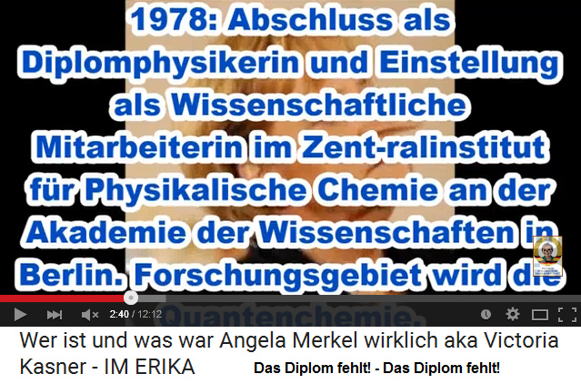 Bundeskanzlerin Merkel soll
                    Diplomophysikerin sein, aber im Internet ist
                    nirgendwo ihr Diplom auffindbar