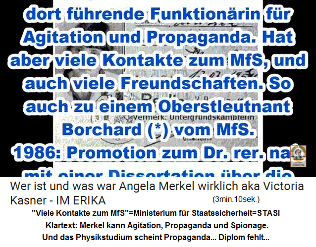 Angela Merkel pflegte viele Kontakte zur
                    STASI (MFS, Ministerium fr Staatssicherheit)