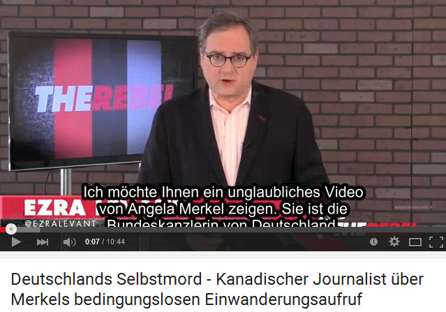 Video von Ezra Isaac Levant
                  ber die kriminelle Zionistin Merkel: Merkel lsst
                  alle rein und begeht nationalen Selbstmord - 18.
                  September 2015