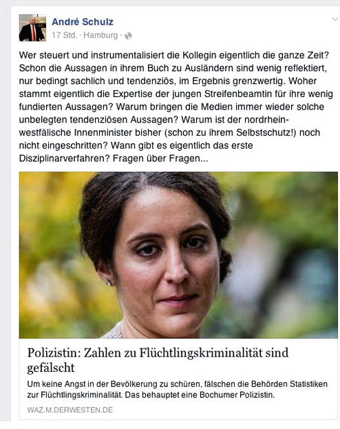 NRW
                  Polizeigewerkschaft Schulz hetzt gegen
                  NRW-Polizei-Whistleblowerin Tania Kambouri