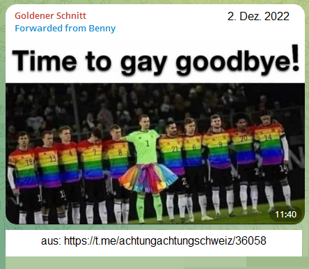 Die Deutsche Nationalmannschaft
                    sagt Katar Gay Goodbye