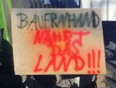 Demo der Bauern am
                    8.1.2024: Plakat: Bauernhand nhrt das Land