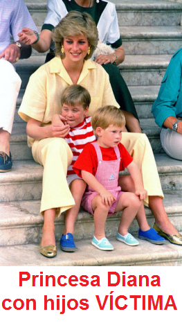 La princesa Diana, VCTIMA, con sus
                                hijos