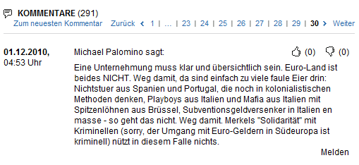 Kommentar von Michael Palomino ber den Euro mit zu
                vielen faulen Eiern, 30.11.2010