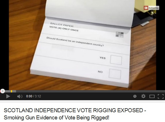 The vote
                      ballot paper for the independence of Scotland