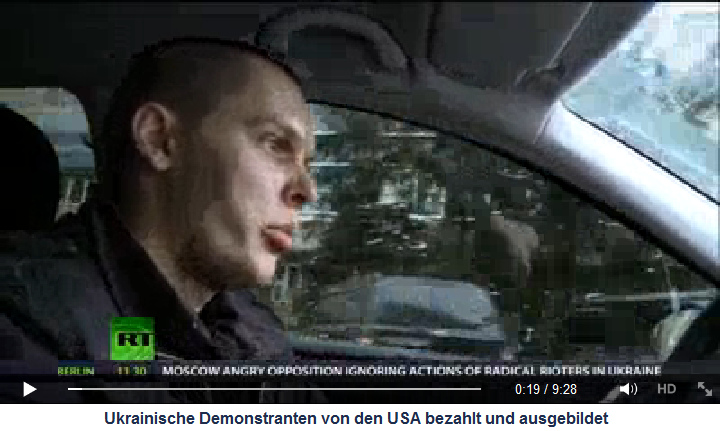 Video: Ukrainische Demonstranten
                                von den USA bezahlt und ausgebildet -
                                Autofahrer in Kiew